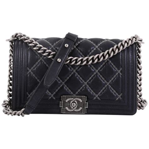 chanel boy double stitch large grey calfskin bag|coco Chanel bag.